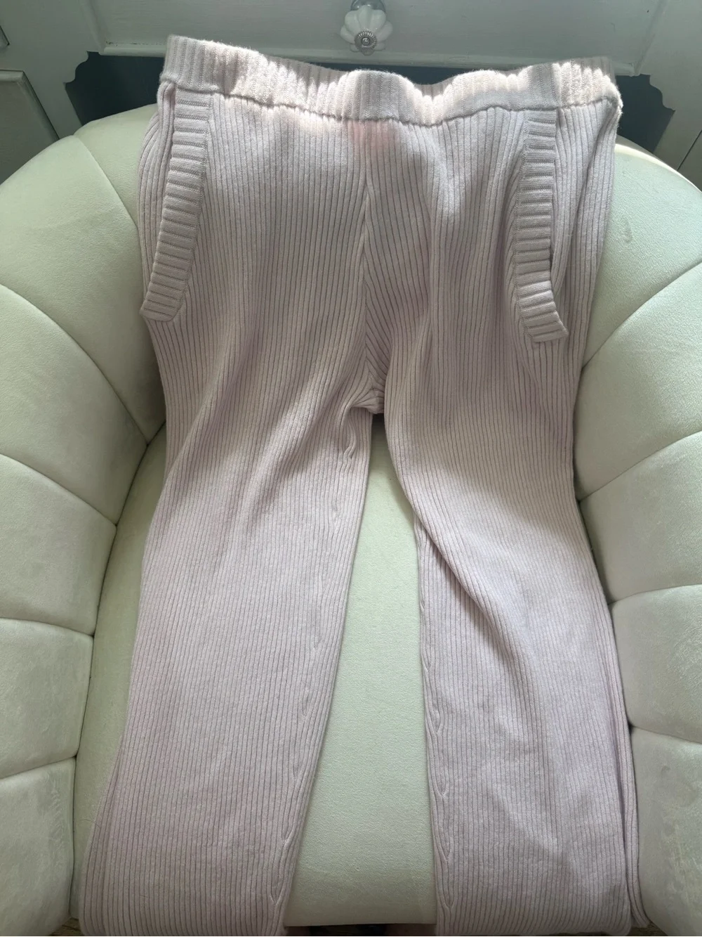 Tory Burch Light Pink Ribbed Cashmere Blend Maxi Skirt